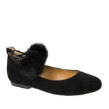 Cecelia New York Heidi Pom Pom Flat in Black