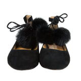 Cecelia New York Heidi Pom Pom Flat in Black