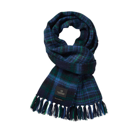 Scotch and Soda Brushed Checkered Scarf in Navy
