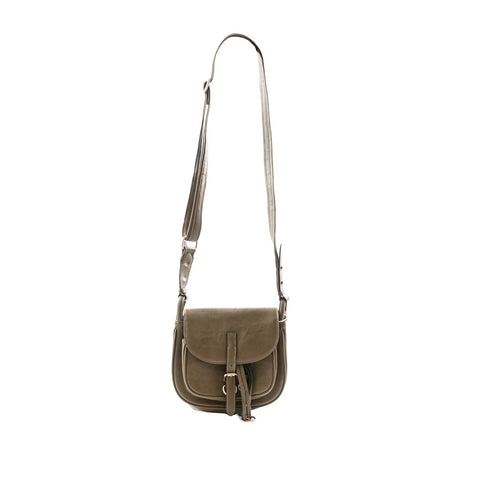 Jeanne Lottie Amber Saddle Cross-Body Bag in Khaki