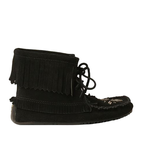 Manitobah Mukluks Women's Harvester Suede Moccasi in Black