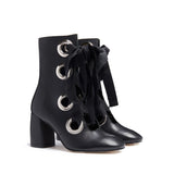 Miista Alycia Lace-Up Boot in Black