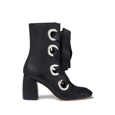 Miista Alycia Lace-Up Boot in Black