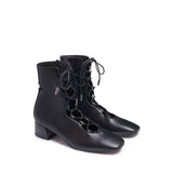 Miista Analeigh Lace-Up Bootie in Black