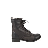 Steve Madden Women's Charrie Combat Boot in Black Leather