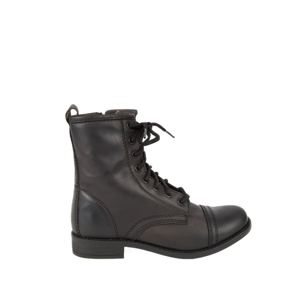 Steve Madden Women's Charrie Combat Boot in Black Leather