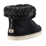 Ugg Australia Women's Croft Luxe Quilt Black Leather Lace Boots in Black
