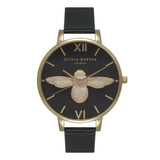 Olivia Burton Animal Motif Bee Watch in Black/ Gold