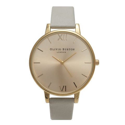 Olivia Burton Big Dial Watch in Grey/ Gold