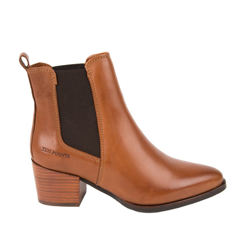 Ten Points Jolie Stretch Ankle Boot in Cognac Leather