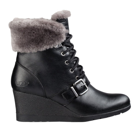 UGG Australia Women's Janney Wedge Ankle Boot in Black